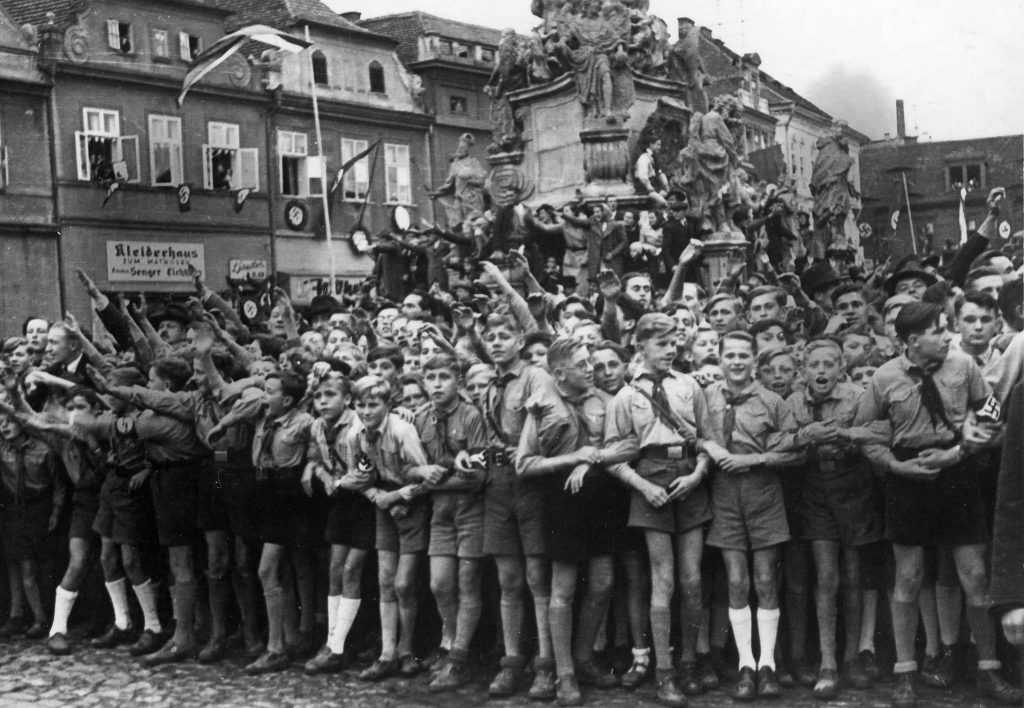 Hitler Youth at the Saaz Market Place (Regional Museum Žatec)